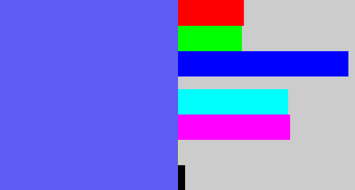 Hex color #5e5bf6 - purpleish blue