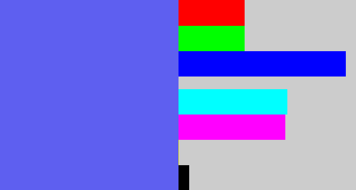 Hex color #5e5ff0 - warm blue