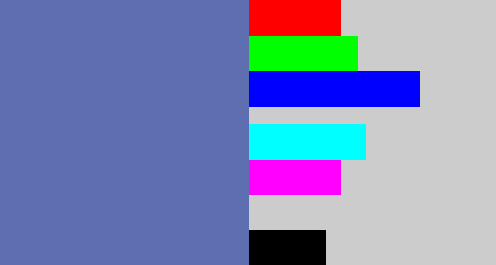 Hex color #5e6fb1 - off blue