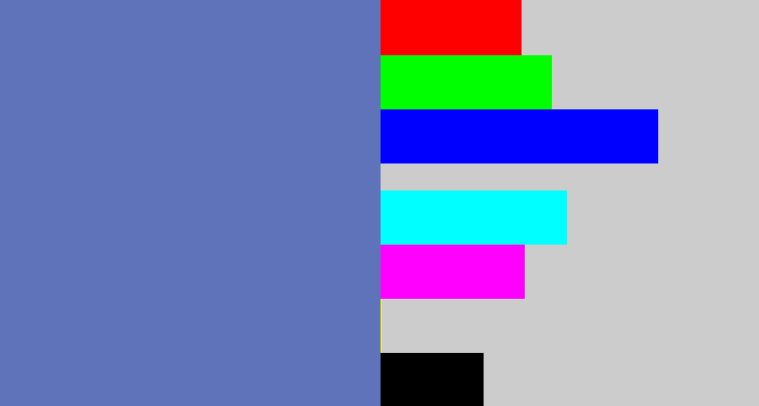 Hex color #5e73b9 - off blue