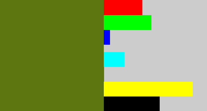 Hex color #5e7610 - murky green