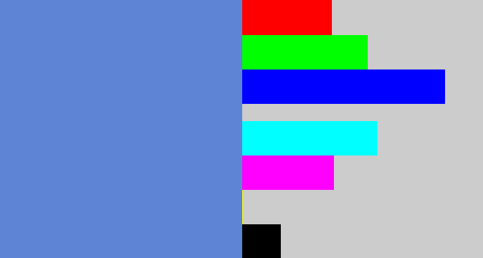 Hex color #5e84d5 - soft blue