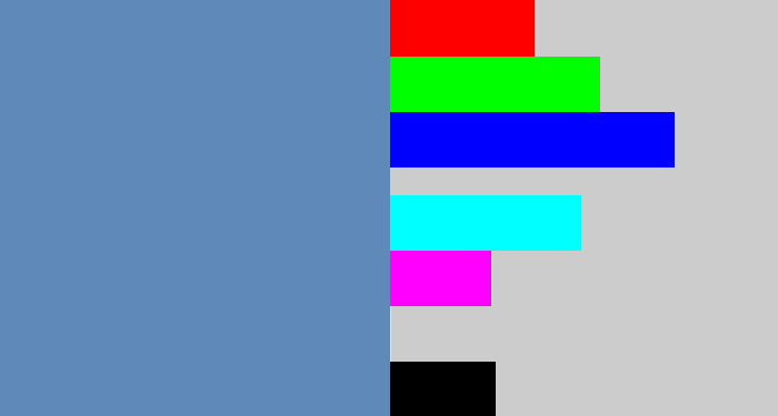 Hex color #5e89b9 - faded blue