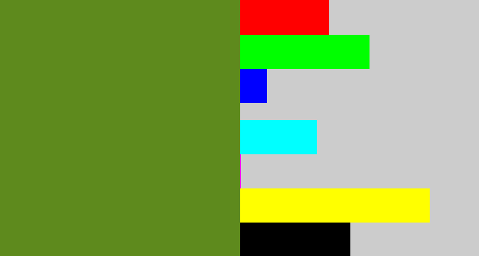 Hex color #5e8a1d - sap green