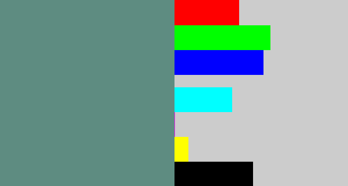 Hex color #5e8c81 - grey teal