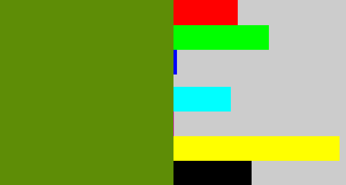 Hex color #5e8d06 - sap green