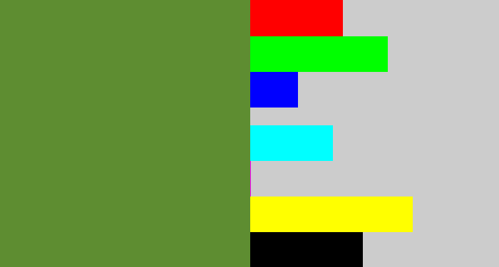 Hex color #5e8d31 - moss green