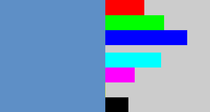Hex color #5e8fc6 - faded blue