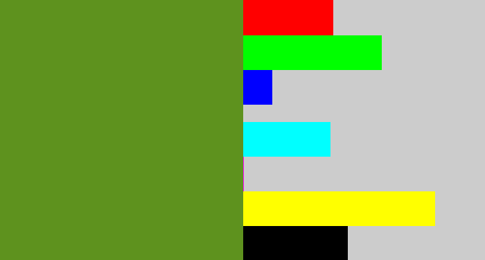 Hex color #5e921e - sap green