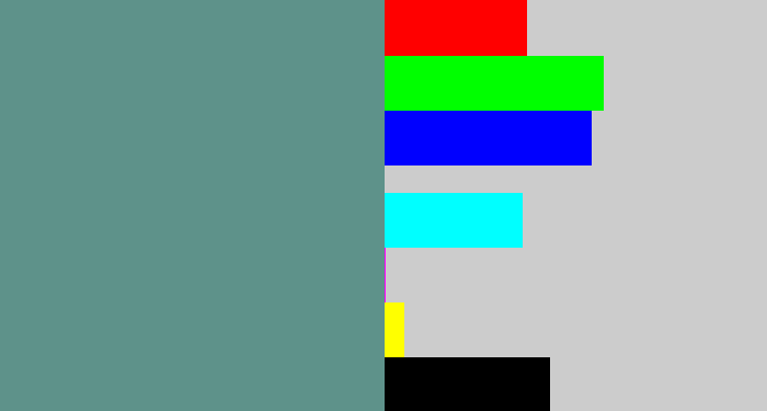Hex color #5e928a - grey teal