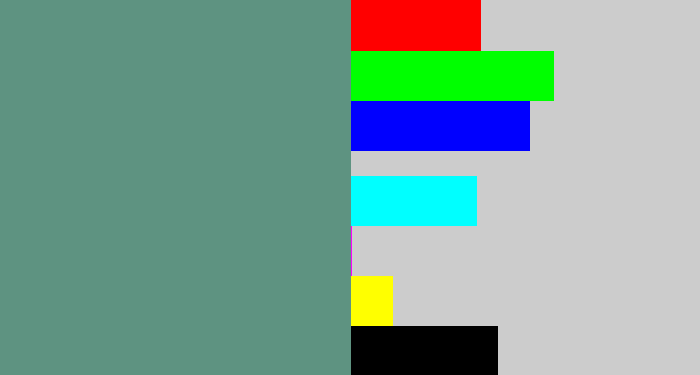 Hex color #5e9381 - grey teal