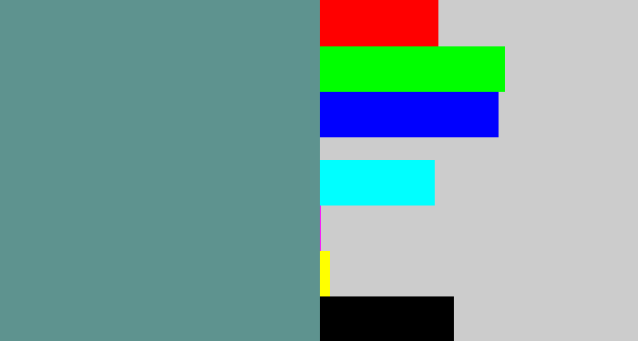 Hex color #5e938f - grey teal
