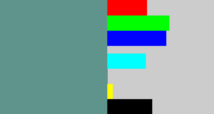 Hex color #5e948c - grey teal