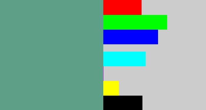 Hex color #5e9f87 - grey teal