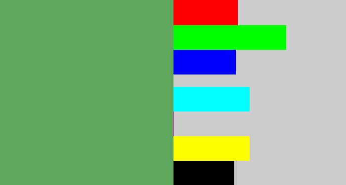 Hex color #5ea75d - dark pastel green