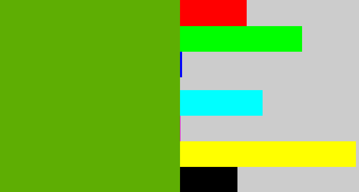 Hex color #5eae03 - kermit green