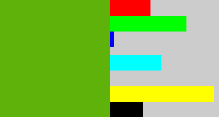 Hex color #5eb209 - kermit green