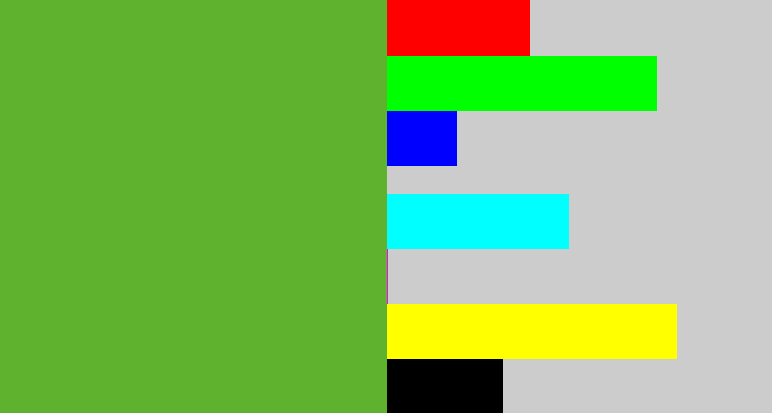 Hex color #5eb22d - grass