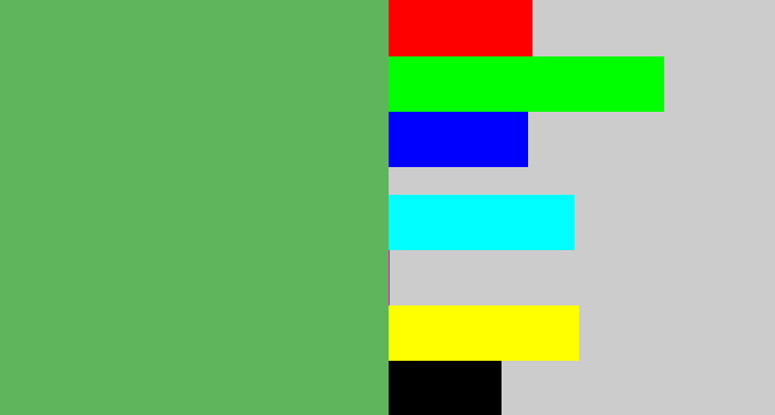 Hex color #5eb55c - boring green