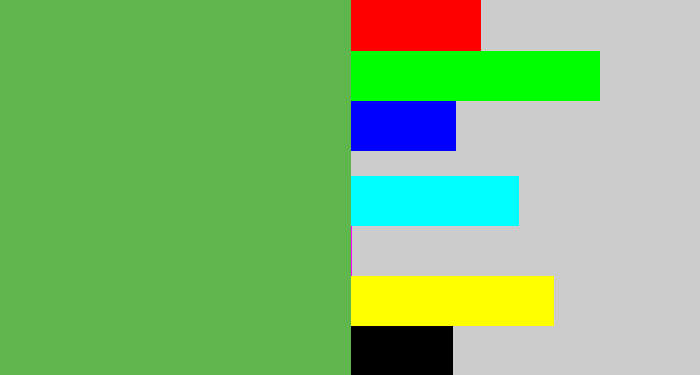 Hex color #5eb64d - fern