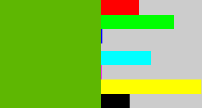 Hex color #5eb702 - kermit green