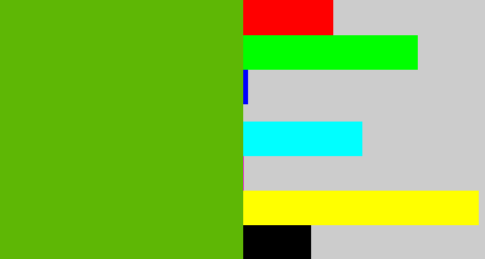 Hex color #5eb705 - kermit green