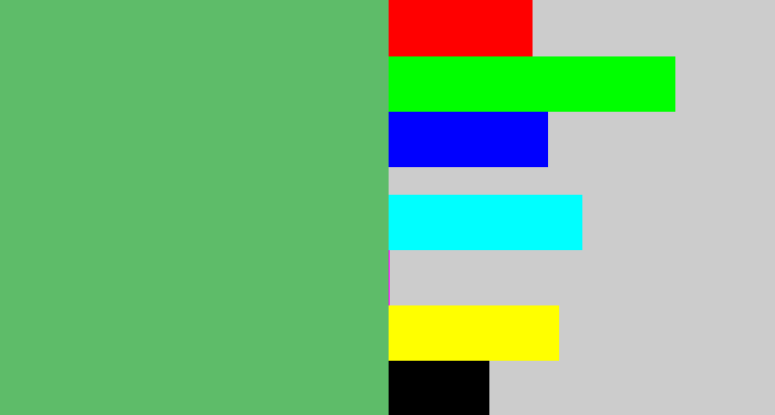 Hex color #5ebc69 - boring green