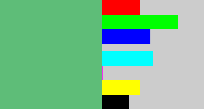 Hex color #5ebd78 - soft green
