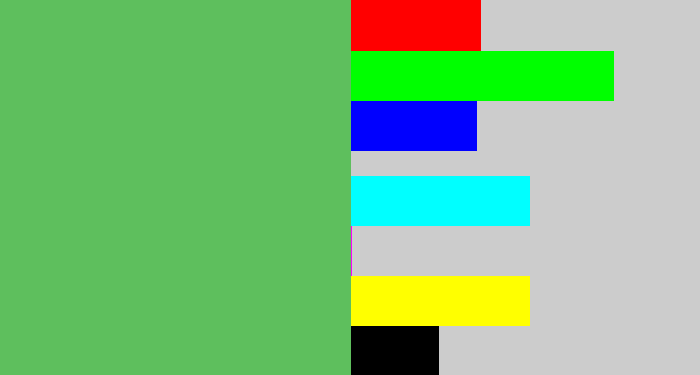 Hex color #5ebf5d - boring green