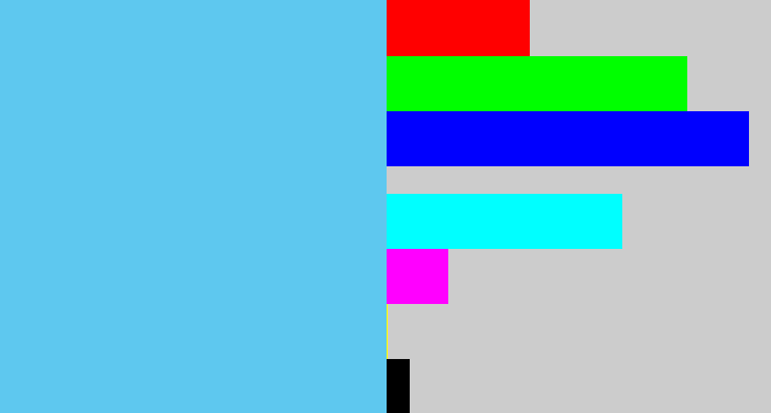 Hex color #5ec8ef - lightblue