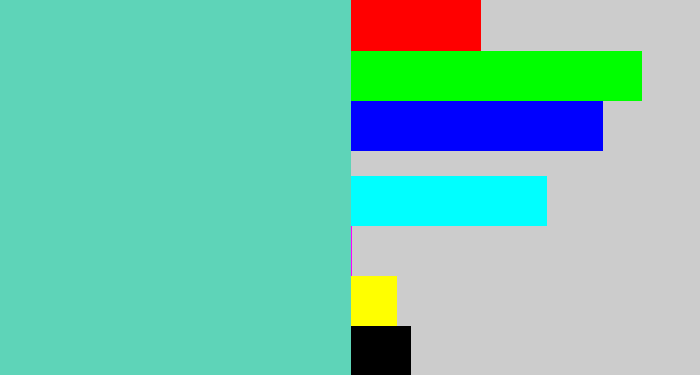 Hex color #5ed4b8 - seafoam blue