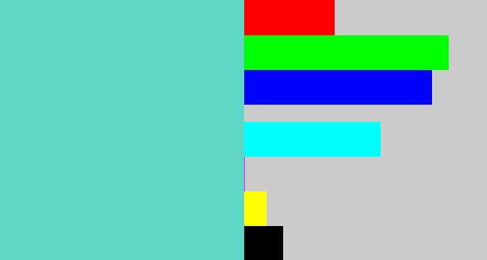 Hex color #5ed7c4 - seafoam blue
