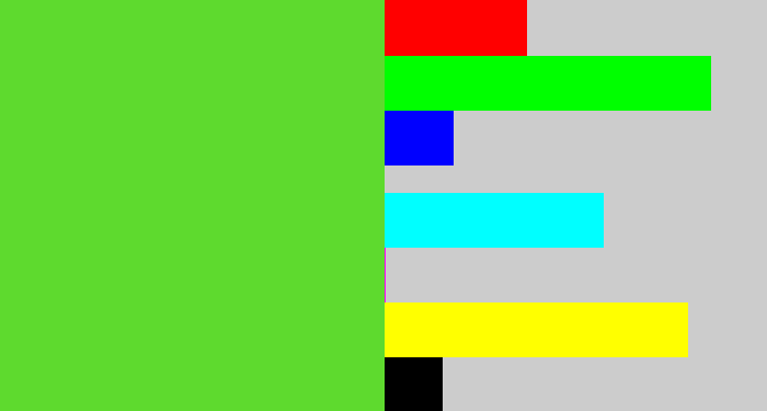 Hex color #5eda2e - toxic green