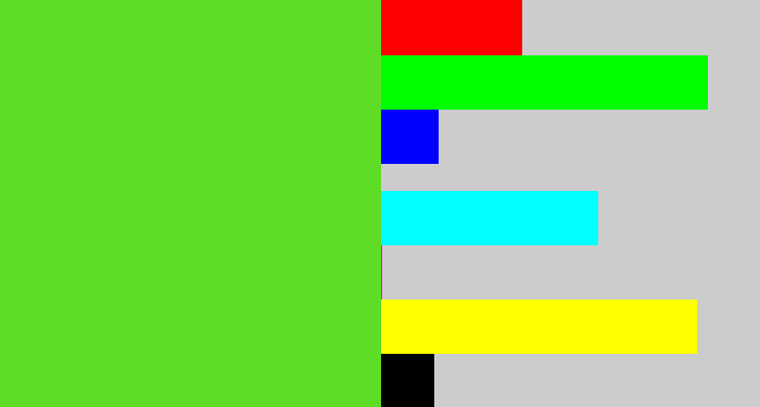 Hex color #5edc26 - toxic green
