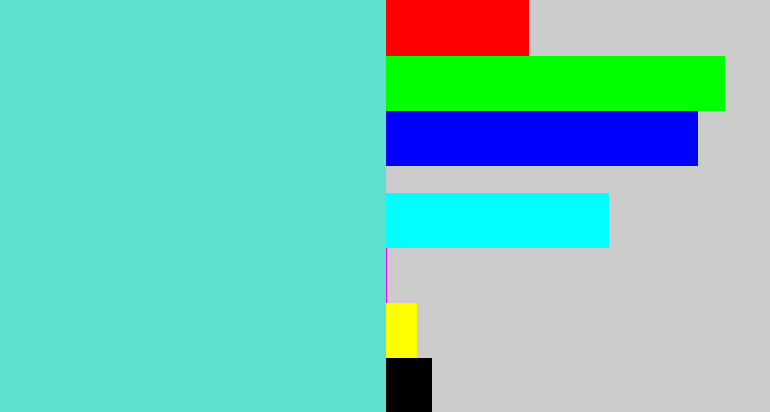 Hex color #5ee0cf - light greenish blue