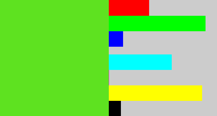 Hex color #5ee220 - green apple