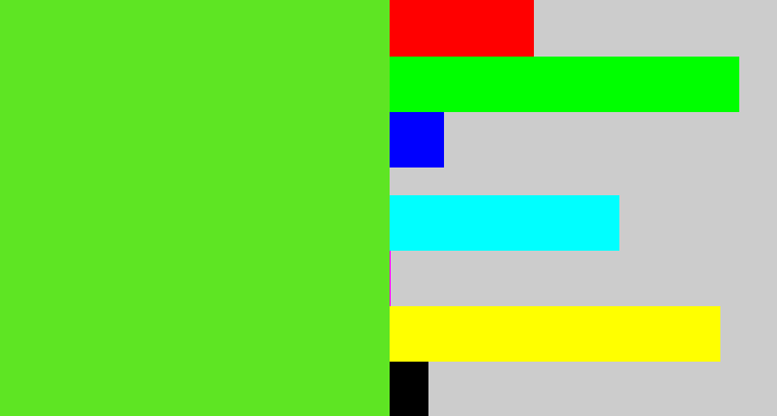 Hex color #5ee523 - green apple