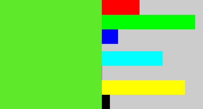 Hex color #5eea2a - toxic green