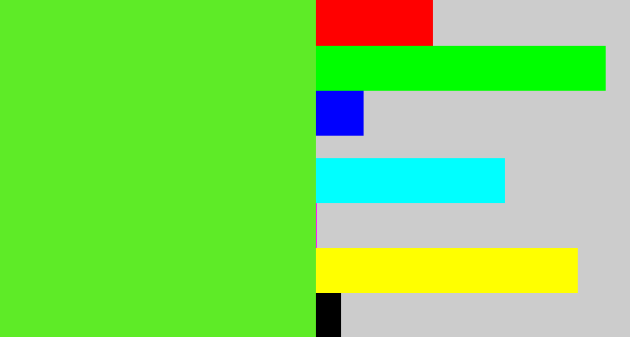 Hex color #5eeb27 - toxic green