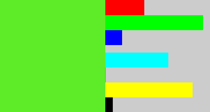 Hex color #5eec28 - toxic green