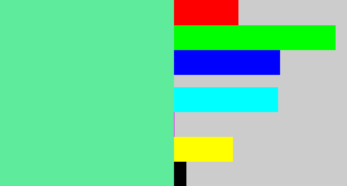 Hex color #5eec9c - light green blue