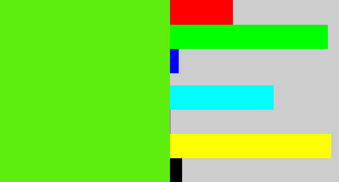 Hex color #5eee0d - bright lime green