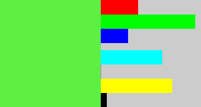 Hex color #5eef45 - light neon green