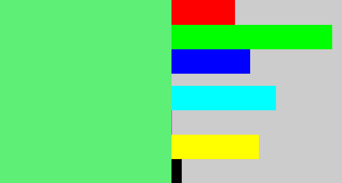 Hex color #5eef76 - lightish green