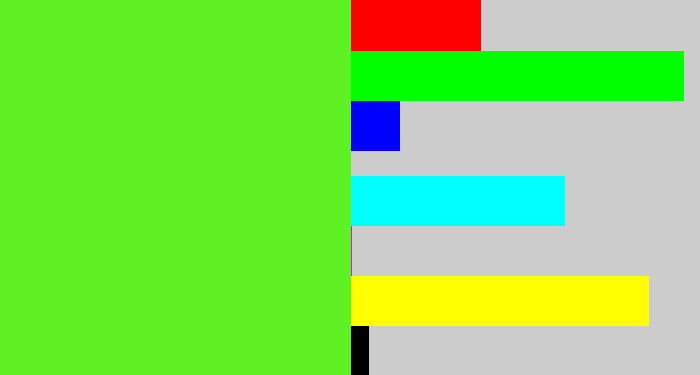 Hex color #5ef123 - toxic green