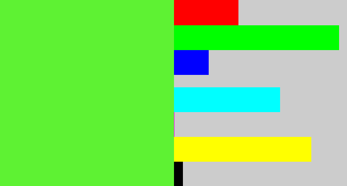 Hex color #5ef233 - toxic green