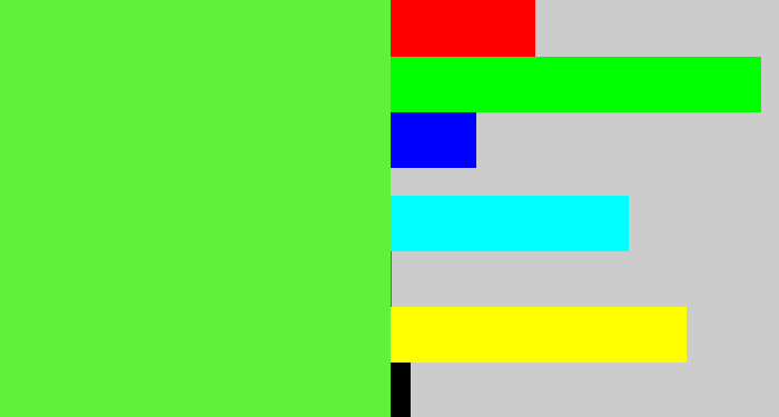 Hex color #5ef239 - toxic green