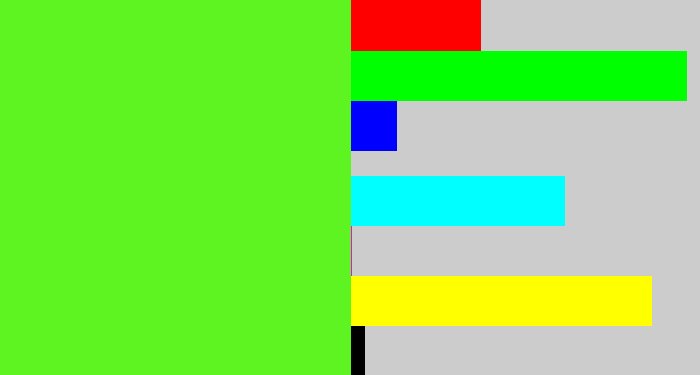 Hex color #5ef421 - toxic green