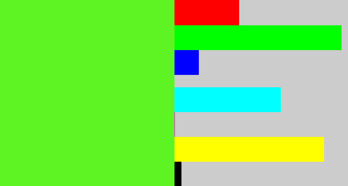 Hex color #5ef423 - toxic green