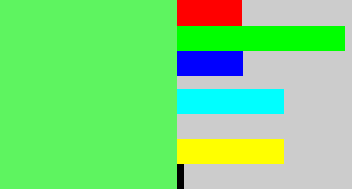 Hex color #5ef460 - light bright green